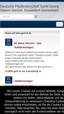 Vorschau der mobilen Webseite www.gerrich.de, Deutsche Pfadfinderschaft Sankt Georg (DPSG) - Stamm Gerrich