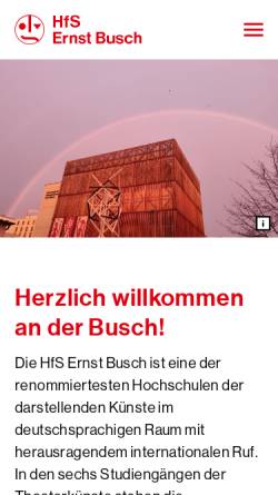 Vorschau der mobilen Webseite www.hfs-berlin.de, Hochschule für Schauspielkunst 