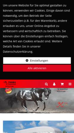 Vorschau der mobilen Webseite www.thiel-anhaenger.de, Heinz Thiel Pferdeanhängerbau