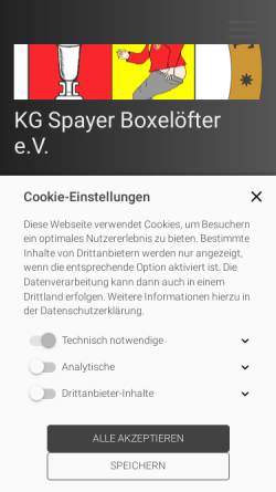 Vorschau der mobilen Webseite www.boxeloefter.de, KG Spayer Boxeloefter e.V.