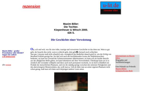 Vorschau von www.u-lit.de, Maxim Biller: Die Tochter