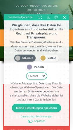 Vorschau der mobilen Webseite www.hochseilgarten-badgriesbach.de, Hochseilgarten Bad Griesbach