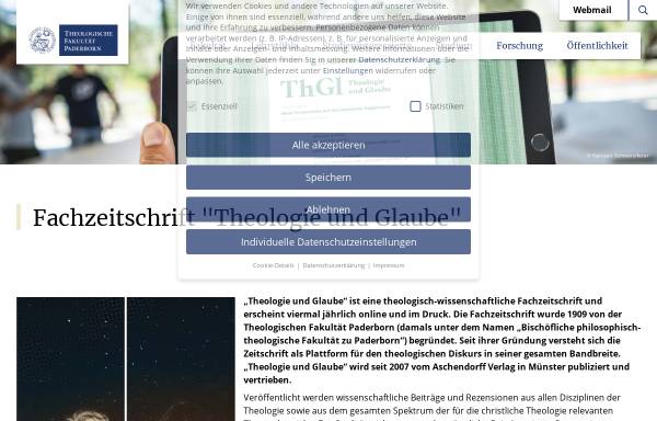 Vorschau von www.theologie-und-glaube.de, Theologie und Glaube (ThGl)