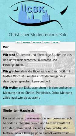 Vorschau der mobilen Webseite www.csk-aktuell.de, Christlicher Studenten Kreis
