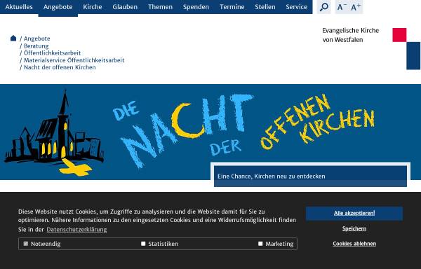 Vorschau von www.kirchen-nacht.de, Nacht der Offenen Kirchen