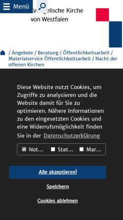 Vorschau der mobilen Webseite www.kirchen-nacht.de, Nacht der Offenen Kirchen