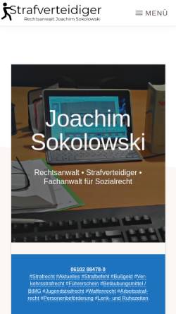 Vorschau der mobilen Webseite sokolowski.org, Sokolowski, Joachim, Fachanwaltskanzlei