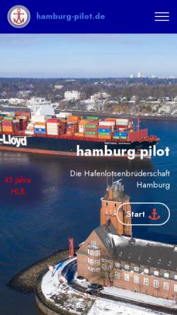 Vorschau der mobilen Webseite www.hamburg-pilot.de, Hafenlotsenbrüderschaft Hamburg