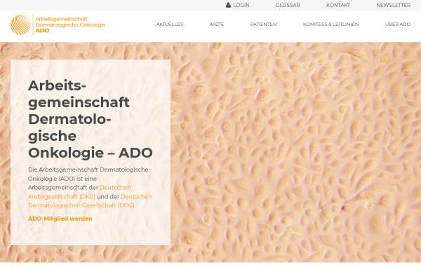 Vorschau von www.ado-homepage.de, Arbeitsgemeinschaft Dermatologische Onkologie (ADO)