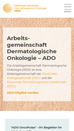 Vorschau der mobilen Webseite www.ado-homepage.de, Arbeitsgemeinschaft Dermatologische Onkologie (ADO)