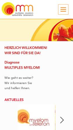 Vorschau der mobilen Webseite www.multiplesmyelom.at, Multiples Myelom Selbsthilfe Österreich