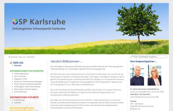 Vorschau von www.onkologischer-schwerpunkt-karlsruhe.de, Onkologischer Schwerpunkt Karlsruhe