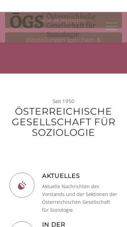 Vorschau der mobilen Webseite www.oegs.ac.at, Österreichische Gesellschaft für Soziologie - ÖGS