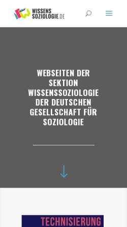 Vorschau der mobilen Webseite www.wissenssoziologie.de, Sektion Wissenssoziologie der Deutsche Gesellschaft für Soziologie (DGS)