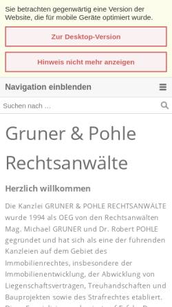 Vorschau der mobilen Webseite www.grupo.at, Rechtsanwälte Gruner & Pohle