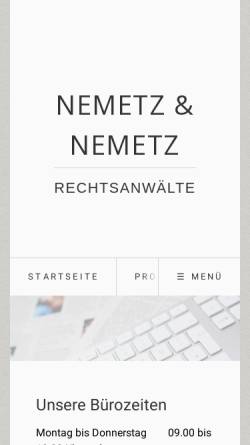 Vorschau der mobilen Webseite www.nemetz.net, Rechtsanwälte Nemetz & Nemetz