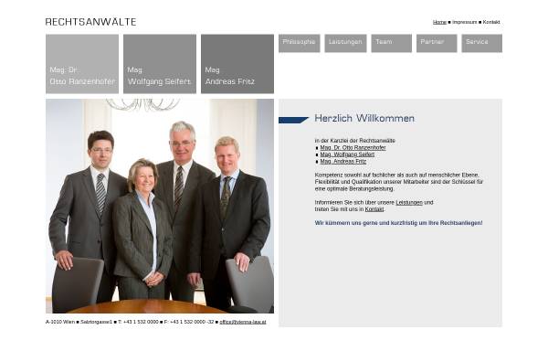 Vorschau von www.vienna-law.at, Rechtsanwälte Ranzenhofer & Seifert