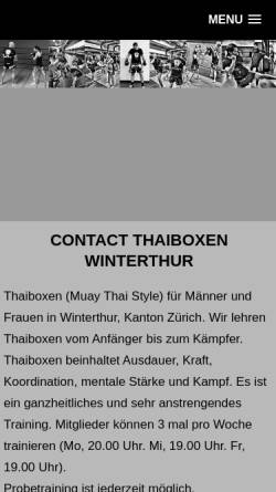 Vorschau der mobilen Webseite www.contact-thaiboxen.ch, Contact Thaiboxen