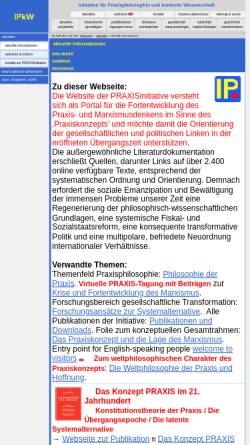 Vorschau der mobilen Webseite www.praxisphilosophie.de, Initiative Praxisphilosophie und konkrete Wissenschaft