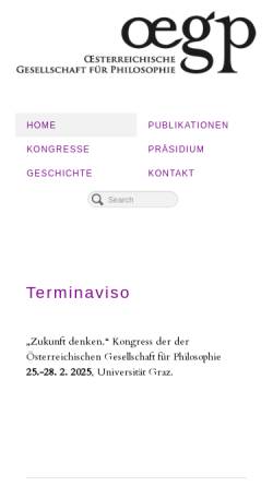 Vorschau der mobilen Webseite www.oegp.org, Österreichische Gesellschaft für Philosophie (ÖGP)
