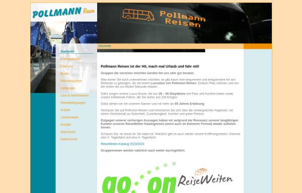Vorschau von www.pollmann-reisen.de, Pollmann Reisen GmbH
