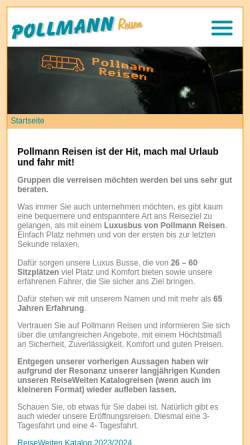 Vorschau der mobilen Webseite www.pollmann-reisen.de, Pollmann Reisen GmbH