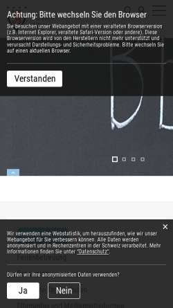 Vorschau der mobilen Webseite www.schulen-cham.ch, Schule Cham