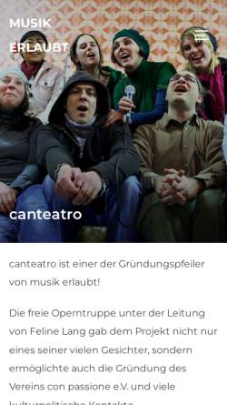 Vorschau der mobilen Webseite www.canteatro.com, Musiktheater Canteatro