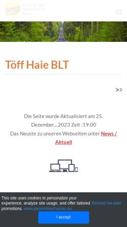 Vorschau der mobilen Webseite www.toeffhaieblt.ch, Töff Haie BLT
