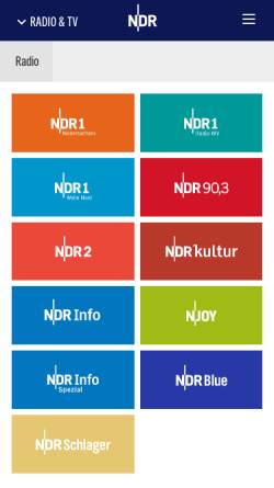 Vorschau der mobilen Webseite www.ndr.de, NDR Hörfunk