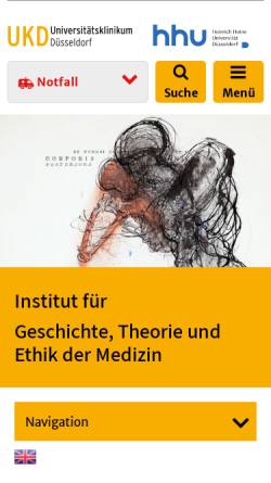 Vorschau der mobilen Webseite www.uniklinik-duesseldorf.de, Institut für Geschichte der Medizin der Universität Düsseldorf