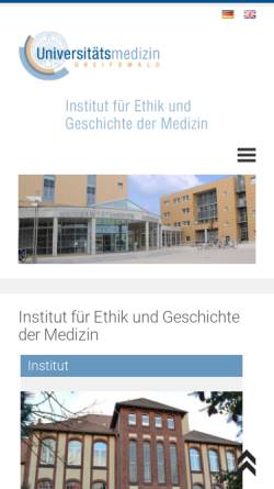Vorschau der mobilen Webseite www.medizin.uni-greifswald.de, Institut für Geschichte der Medizin der Universität Greifswald