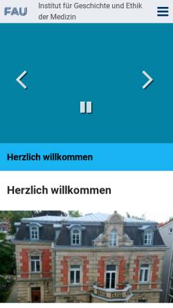 Vorschau der mobilen Webseite www.igem.med.fau.de, Institut für Geschichte und Ethik der Medizin der Universität Erlangen