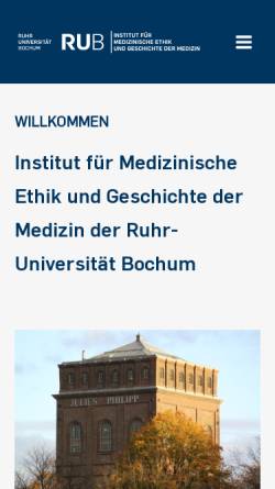 Vorschau der mobilen Webseite www.ruhr-uni-bochum.de, Lehrstuhl für Geschichte der Medizin der Universität Bochum