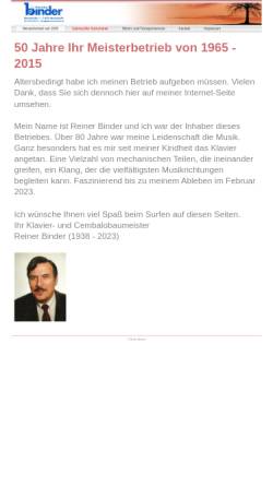 Vorschau der mobilen Webseite www.klavierbau-binder.de, Klavierbau Binder