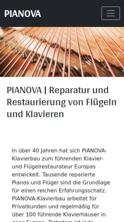 Vorschau der mobilen Webseite www.pianova.de, Pianova