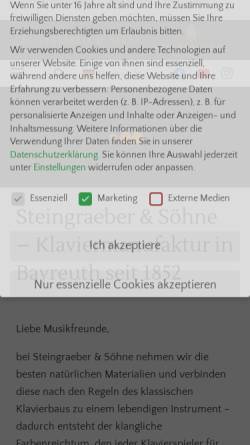 Vorschau der mobilen Webseite www.steingraeber.de, Steingraeber & Söhne