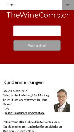 Vorschau der mobilen Webseite www.thewinecompany.ch, Titanex GmbH