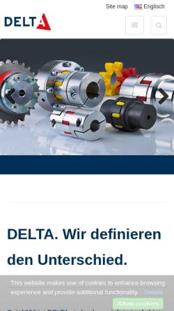 Vorschau der mobilen Webseite www.delta-antriebstechnik.de, Delta-Antriebstechnik GmbH