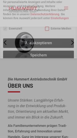Vorschau der mobilen Webseite hummert-antriebstechnik.de, Hummert Antriebstechnik GmbH (HAT)