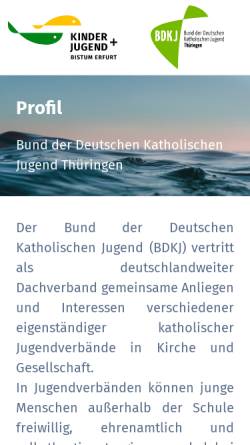 Vorschau der mobilen Webseite www.bdkj-thr.de, Bund der Deutschen Katholischen Jugend (BDKJ) Thüringen e.V.