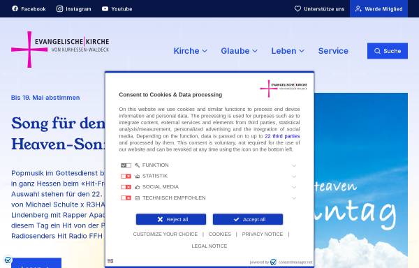 Vorschau von www.ekkw.de, Evangelische Kirche von Kurhessen-Waldeck