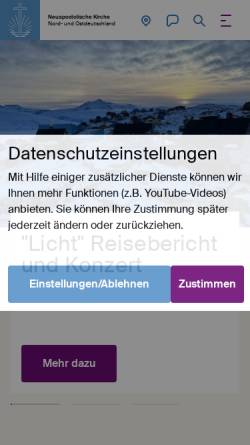Vorschau der mobilen Webseite www.nak-mitteldeutschland.de, Neuapostolische Kirche Mitteldeutschland