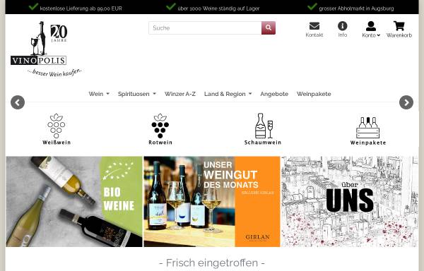 Vorschau von www.vinopolis.de, Vinopolis GmbH & Co. KG