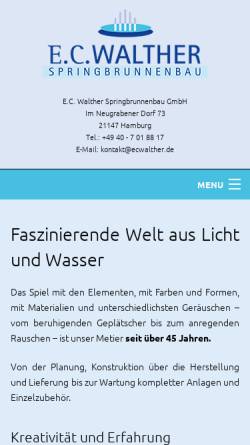Vorschau der mobilen Webseite www.ecwalther.de, E. C. Walther Springbrunnenbau GmbH