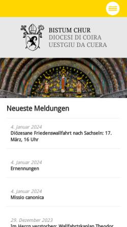 Vorschau der mobilen Webseite www.bistum-chur.ch, Bistum Chur