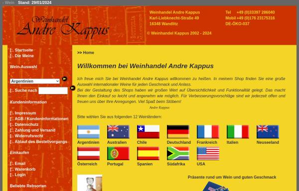 Vorschau von www.weinhandel-kappus.de, Weinhandel Kappus