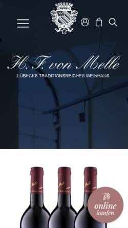 Vorschau der mobilen Webseite www.von-melle.de, Weinhandelshaus von Melle