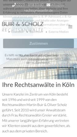 Vorschau der mobilen Webseite www.bs-rechtsanwaelte.de, Buir & Scholz