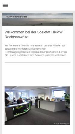 Vorschau der mobilen Webseite www.hkmw.de, HKMW Rechtsanwälte